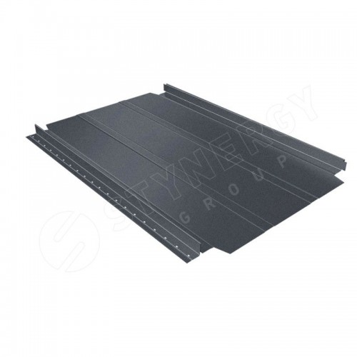Фальцевая кровля Smart Фальц Pro широкое ребро жесткости CORUNDUM50® матовый RAL 7011 (железно-серый) 0.50