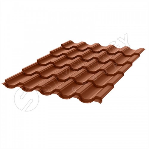 Металлочерепица Garda CORUNDUM50® RAL 8004 (медно-коричневый) 0.50