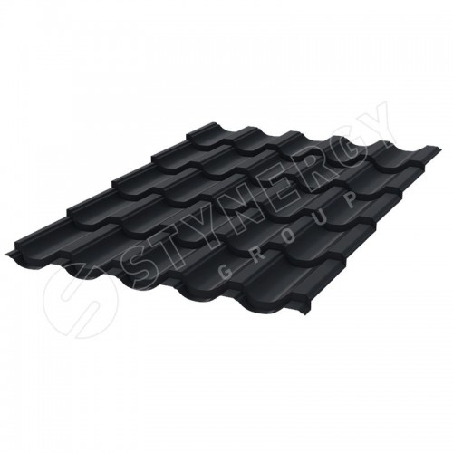 Металлочерепица Garda CORUNDUM50® RAL 9005 (глубокий черный) 0.50