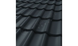 Металлочерепица СМ Классик Rooftop Бархат® RAL 7016 (антрацитово-серый) 0.50