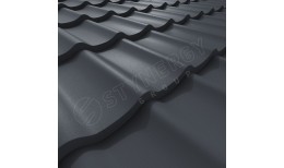 Металлочерепица СМ Классик Rooftop Бархат® RAL 7024 (графитовый серый) 0.50