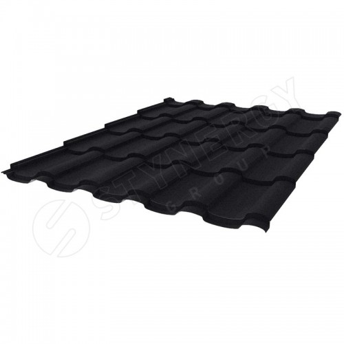 Металлочерепица Stella CORUNDUM50® матовый RAL 9005 (глубокий черный) 0.50