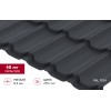 Металлочерепица квинта плюс Grand Line 0,5 PurPro RAL 7024 мокрый асфальт