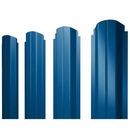 Штакетник П-образный А фигурный 0,45 PE RAL 5005 сигнальный синий