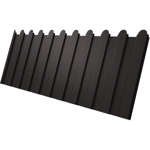 Профнастил С8A v02 фигурный Grand Line 0,4 PE-Matt-Double с пленкой RR 32 темно-коричневый