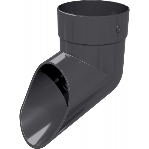 Колено сливное Дизайн 100 ПВХ Grand Line графит (RAL 7024)