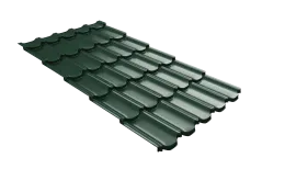 Металлочерепица квинта плюс Grand Line c 3D резом 0,45 Drap ТХ RAL 6005 зеленый мох