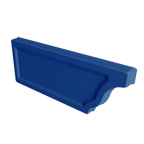 Заглушка желоба левая Vortex Проект 210мм RAL 5005 сигнальный синий