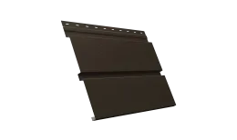 Металлический софит Квадро брус с перфорацией 0,5 Drap TX с пленкой RR 32 темно-коричневый