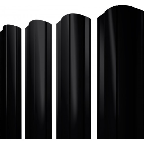Штакетник Круглый фигурный Grand Line 0,5 Drap RAL 9005 черный