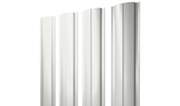 Штакетник Полукруглый Slim с прямым резом 0,5 Satin RAL 9003 сигнальный белый