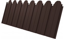 Профнастил C10B фигурный Grand Line 0,5 Полидэкстер TwinColor RAL 8017 шоколад