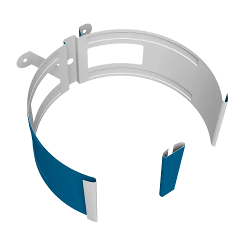 Крепление трубы круглой на дерево Vortex Проект 146мм RAL 5005 сигнальный синий