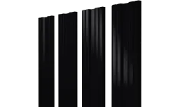 Штакетник Twin с прямым резом 0,45 Drap TX RAL 9005 черный