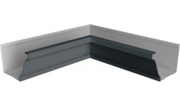 Угол желоба со сварным швом внутренний Vortex Lite Matt 130мм RAL 7016 антрацитово-серый