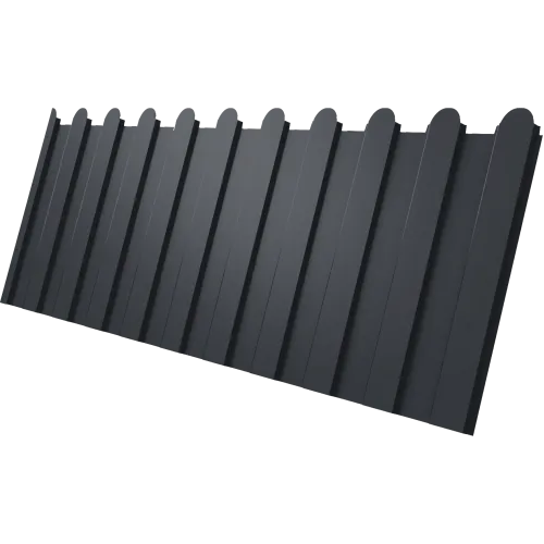 Профнастил С8A в02 фигурный Grand Line 0,45 ПЭ матовый с пленкой RAL 7024 мокрый асфальт