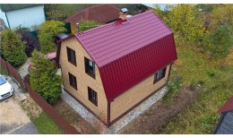 Металлочерепица камея 0,5 Satin RAL 3005 красное вино