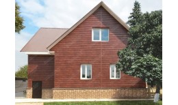 ЭкоБрус 0,345 0,5 Satin с пленкой RAL 8004 терракота