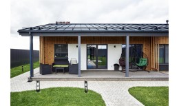 Кликфальц Grand Line 0,45 PE с пленкой на замках RAL 7024 мокрый асфальт