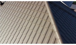 Металлочерепица квинта плюс 0,5 GreenCoat Pural BT, matt RR 32 темно-коричневый (RAL 8019 серо-коричневый)