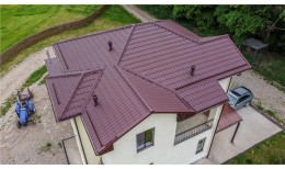 Металлочерепица классик 0,5 Rooftop Бархат RAL 8017 шоколад