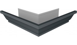 Угол желоба со сварным швом наружный Vortex Lite Matt 130мм RAL 7016 антрацитово-серый