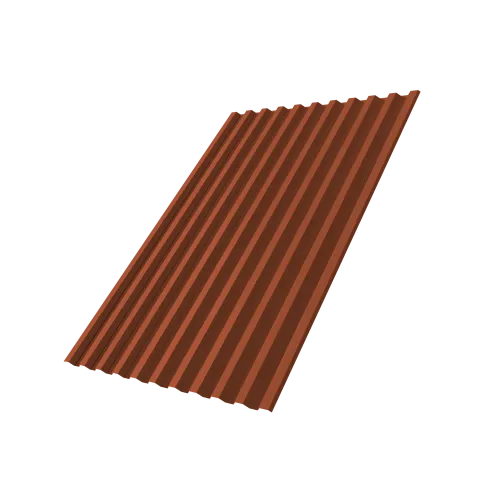 Профнастил С21R 0,5 Satin Matt с пленкой RAL 8004 терракота