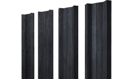Штакетник М-образный А с прямым резом 0,45 Print Premium Grey Wood TwinColor