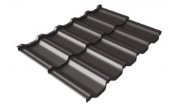 Металлочерепица модульная квинта Uno Grand Line c 3D резом 0,5 Rooftop Бархат RR 32 темно-коричневый