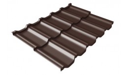Металлочерепица модульная квинта Uno Grand Line c 3D резом 0,5 GreenCoat Pural BT, matt RR 887 шоколадно-коричневый (RAL 8017 шоколад)