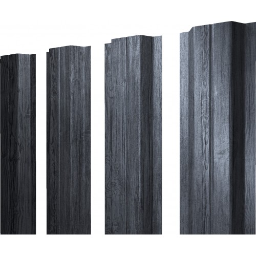 Штакетник П-образный A с прямым резом 0,45 Print Premium Grey Wood TwinColor