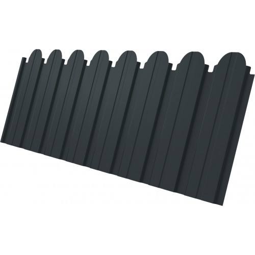 Профнастил С10В фигурный Grand Line 0,5 GreenCoat Pural БТ матовый RR2H3 (RAL 7016 антрацитово-серый)