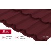 Металлочерепица квинта плюс 0,5 Satin Matt TX RAL 3005 красное вино