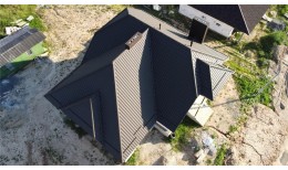 Металлочерепица квинта плюс Grand Line 0,5 Satin Matt RR 32 темно-коричневый