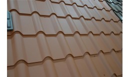 Металлочерепица камея Grand Line 0,5 PurLite Matt RAL 8004 терракота