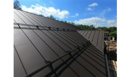 Кликфальц Pro Grand Line 0,5 GreenCoat Pural BT, matt с пленкой на замках RR 32 темно-коричневый (RAL 8019 серо-коричневый)