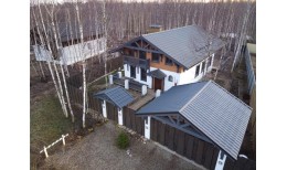 Металлочерепица квинта плюс Grand Line c 3D резом 0,5 Satin Matt RAL 7024 мокрый асфальт