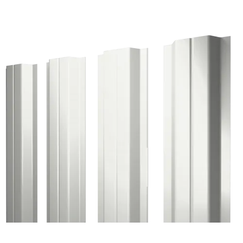 Штакетник П-образный A с прямым резом 0,45 PE RAL 9003 сигнальный белый