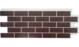 Фасадная панель Grand Line Состаренный кирпич Design Plus каштан с белым швом