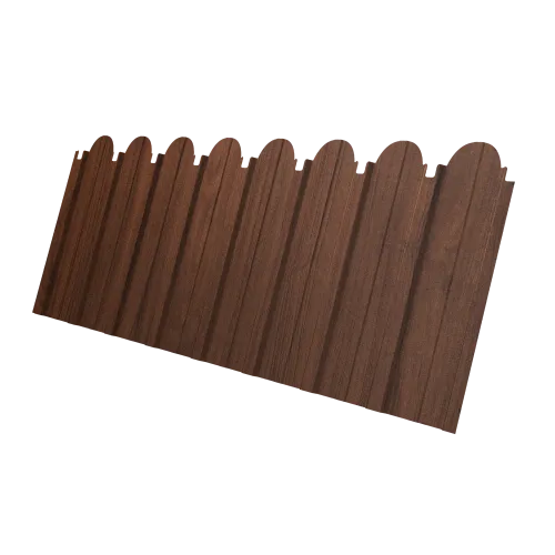 Профнастил C10A фигурный 0,45 Print Elite с пленкой Choco Wood TwinColor