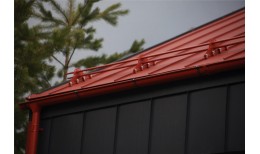 Фальц двойной стоячий Grand Line 0,45 Drap ST с пленкой на замках RAL 8004 терракота