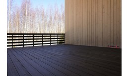 Террасная доска Grand Line 140 мм вельвет и тиснение Графит 3м