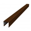 Планка вертикальная лицевая для горизонтального монтажа штакетника 0,45 Print Elite Choco Wood TwinColor