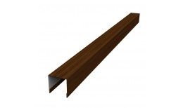 Планка вертикальная лицевая для горизонтального монтажа штакетника 0,45 Print Elite Choco Wood TwinColor
