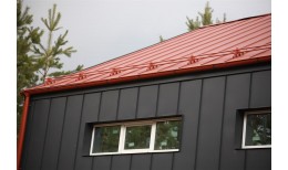 Фальц двойной стоячий Grand Line 0,45 Drap с пленкой на замках RAL 8004 терракота