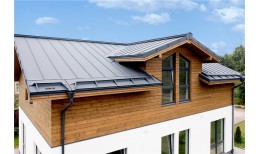 Фальц двойной стоячий Grand Line 0,45 Drap ST с пленкой на замках RAL 7024 мокрый асфальт