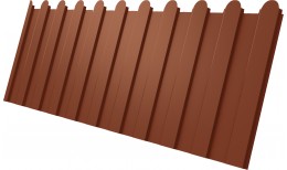 Профнастил С8A v02 фигурный Grand Line 0,45 Drap с пленкой RAL 8004 терракота