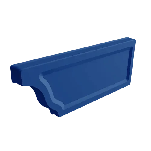 Заглушка желоба правая Vortex Проект 210мм RAL 5005 сигнальный синий