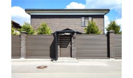 Нащельник (для калиток и ворот) 25х35 жалюзи Milan, Tokyo, Palermo 0,45 Drap с пленкой RR 32 темно-коричневый (L1,68)