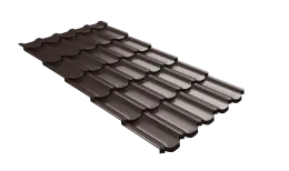 Металлочерепица квинта плюс Grand Line c 3D резом 0,45 Drap Twincolor RAL 8017 шоколад